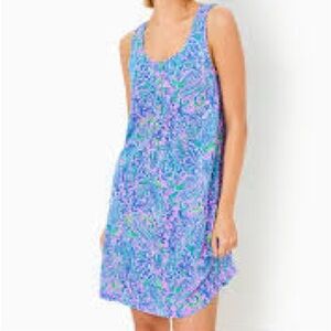 NWOT Lilly Pulitzer Lela Henley Tank Dress. We Mermaid It. Size XS.